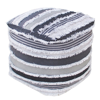 Rayen Pouf, Cotton, Grey, Bm Sn, All Cut 