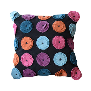 Renata Pillow, Cotton, Charcoal, Multi