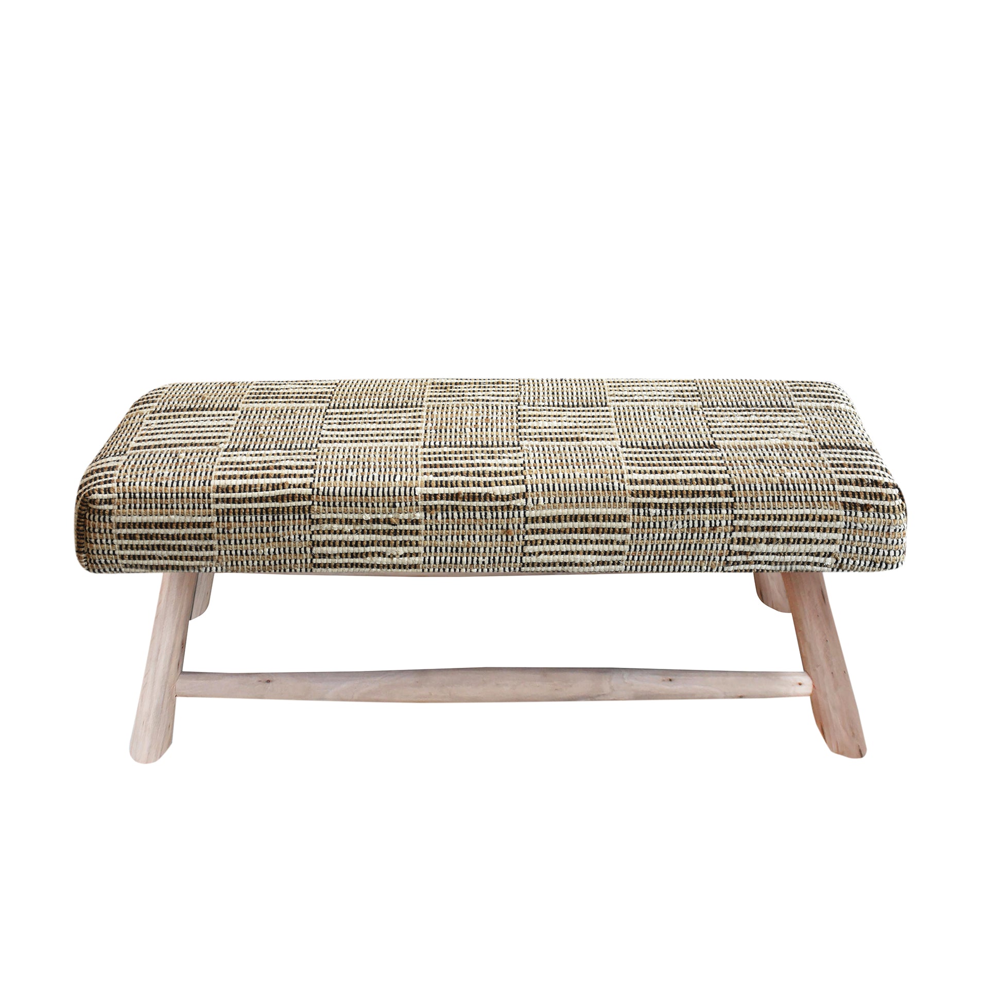 Rodeo Bench, Hemp, Recycled Cotton, Natural White, Natural, Pitloom, Flat Weave