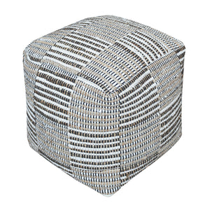 Rodeo Pouf, Hemp, Recycled Cotton, Natural White, Natural, Pitloom, Flat Weave 