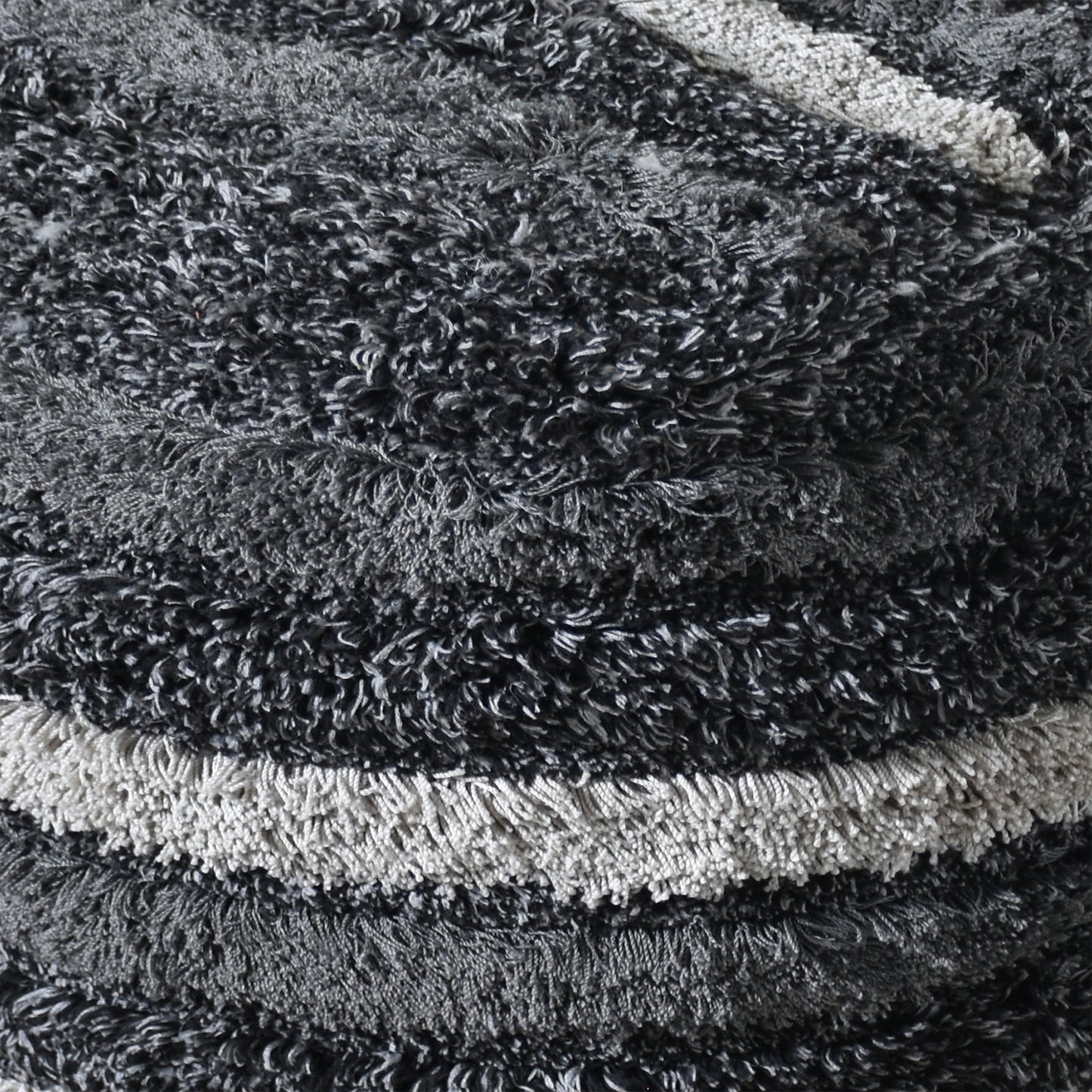 Rogen Pouf, Polyester, Charcoal, Bm Sn, All Cut 