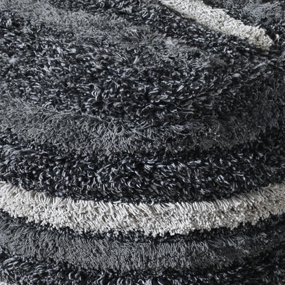 Rogen Pouf, Polyester, Charcoal, Bm Sn, All Cut 