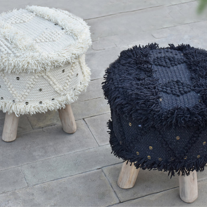 ROJA STOOL - WOOL/ METAL SEQUINS