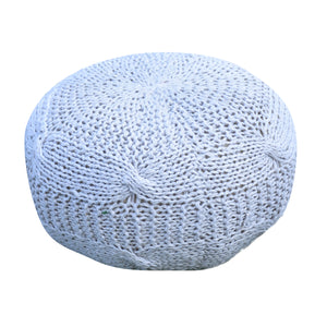 Romagna Pouf, Pet, Natural White, Hm Knitted, Flat Weave 