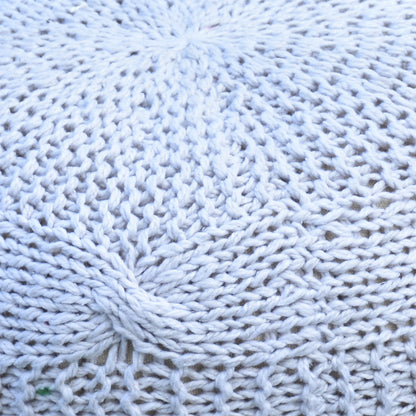 Romagna Pouf, Pet, Natural White, Hm Knitted, Flat Weave 