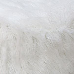 Rizo Stool, Sheep Hide, Natural White, Hm Stitching, Flat Weave 