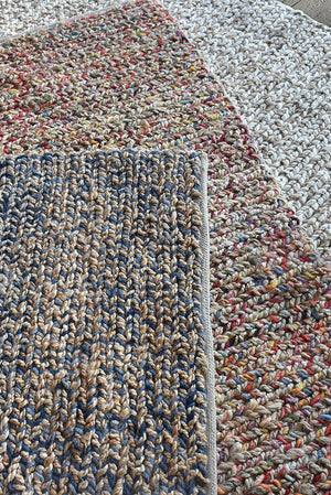 roslyn hemp rug in blue and natural colorArea Rug, Bedroom Rug, Living Room Rug, Living Area Rug, Indian Rug, Office Carpet, Office Rug, Shop Rug Online, Hemp, Wool, Pitloom, Flat Weave, breded