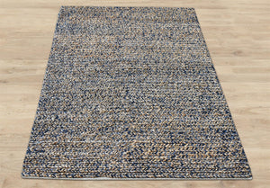 Area Rug, Bedroom Rug, Living Room Rug, Living Area Rug, Indian Rug, Office Carpet, Office Rug, Shop Rug Online, Hemp, Wool, Blue, Natural, Pitloom, Flat Weave, breded