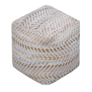 Sandy Pouf, Denim, Cotton Chenille, Natural White,Beige, Pitloom, Flat Weave 