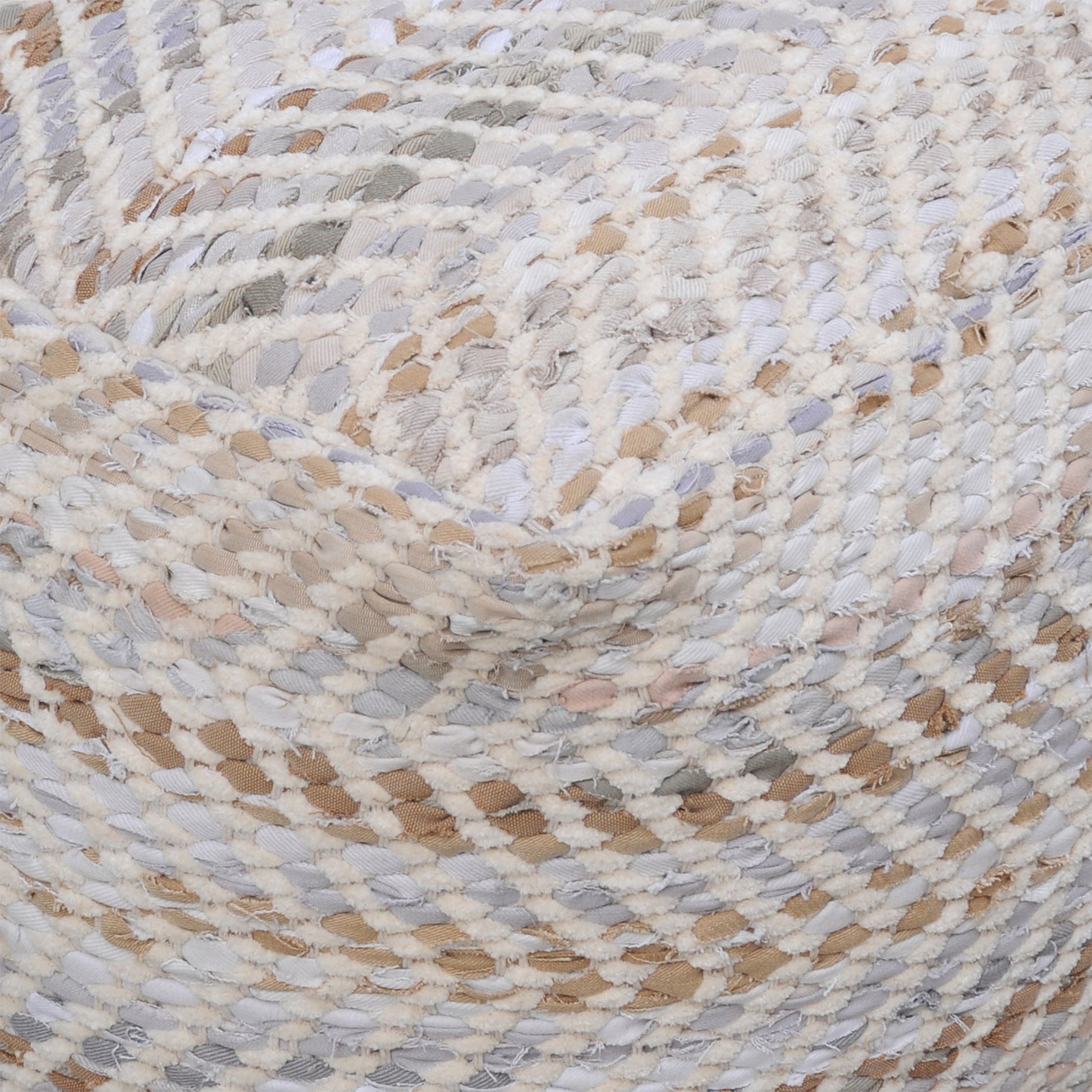 Sandy Pouf, Denim, Cotton Chenille, Natural White,Beige, Pitloom, Flat Weave 