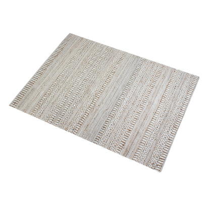 Area Rug, Bedroom Rug, Living Room Rug, Living Area Rug, Indian Rug, Office Carpet, Office Rug, Shop Rug Online, Hemp, Wool, Natural White, Pitloom, Flat Weave, Geometrical