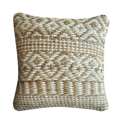 Sarah Pillow, Wool, Denim, Natural White, Natural, Pitloom, Flat Weave