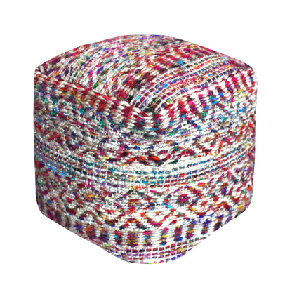 Sarah Pouf-II, Hemp, Recycled Silk, Multi,Natural