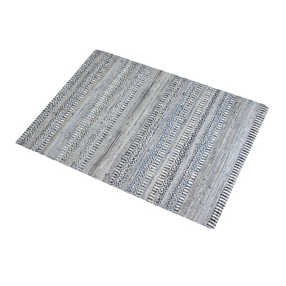 Area Rug, Bedroom Rug, Living Room Rug, Living Area Rug, Indian Rug, Office Carpet, Office Rug, Shop Rug Online, Wool Denim , Natural White, Blue, Pitloom, Flat Weave, Geometrical
