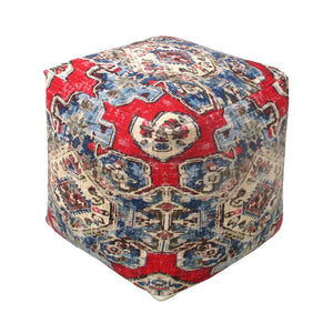 Saumur Pouf, Cotton, Multi, Hand woven, Flat Weave 