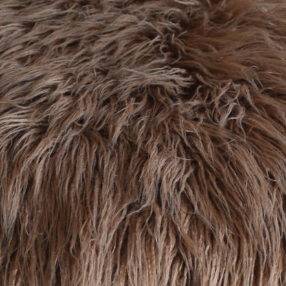 Sewells Round Stool,  Faux Leather, Taupe,, Hm Stitching, Flat Weave 