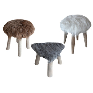 Sewells Round Stool,  Faux Leather, Hm Stitching, Flat Weave 