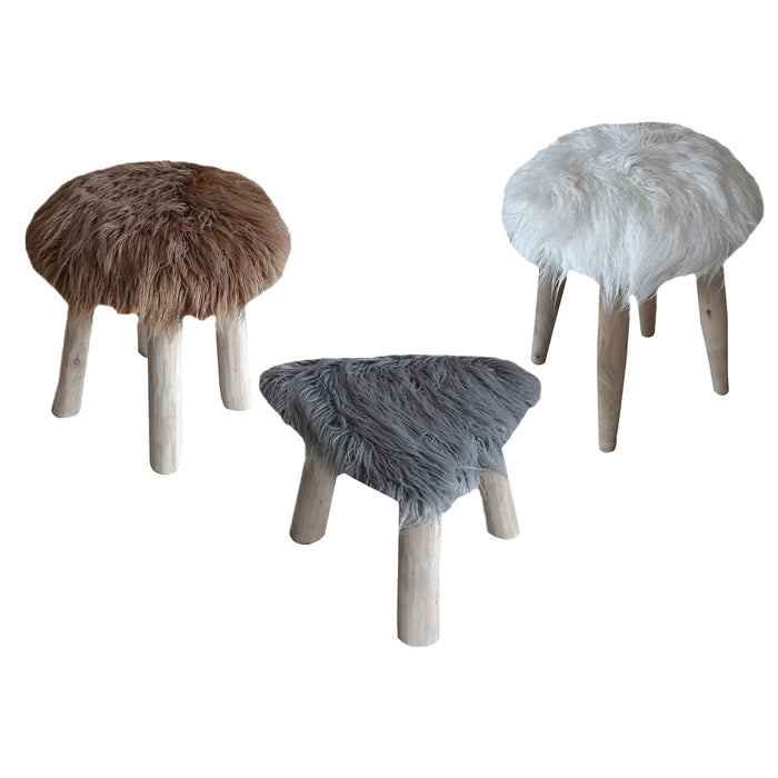 SEWELLS ROUND STOOL - FAUX LEATHER