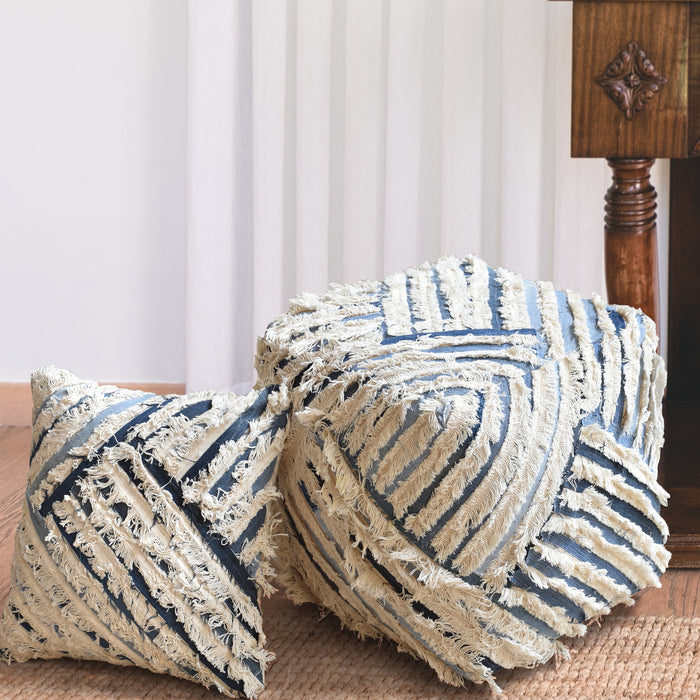 SILMA POUF - DENIM/ COTTON