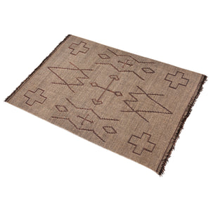 Area Rug, Bedroom Rug, Living Room Rug, Living Area Rug, Indian Rug, Office Carpet, Office Rug, Shop Rug Online, Hemp, Leather, Natural, Brown, Punja, Flat Weave, Traditional