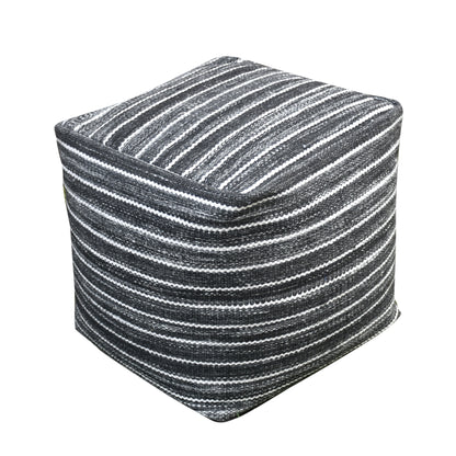 Sion Pouf, Pet, Charcoal, Pitloom, Flat Weave 