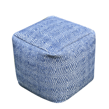 Soweto Pouf, Pet, Blue, Pitloom, Flat Weave 
