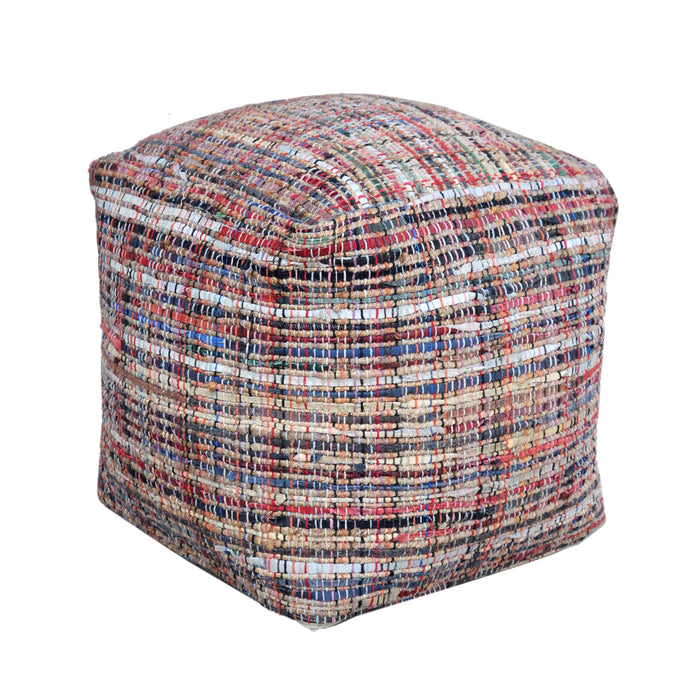 SPICA POUF - HEMP/ LEATHER
