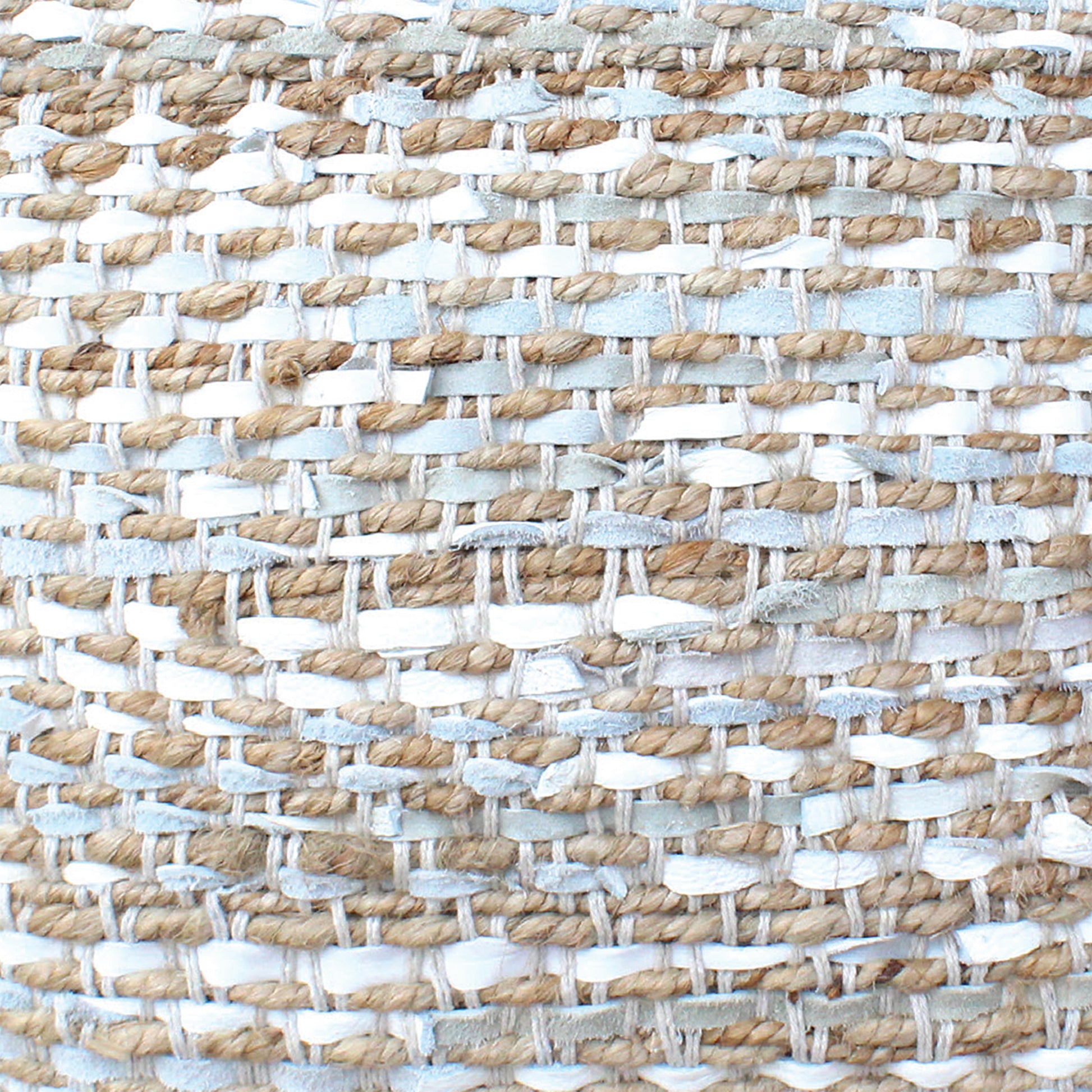 Stables Pillow, Hemp, Leather, Natural, Natural White, Pitloom, Flat Weave 