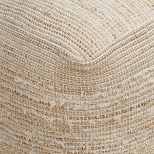 Tarsis Pouf, Jute/ Cotton, Natural/ Natural White, Pitloom, Flat Weave 