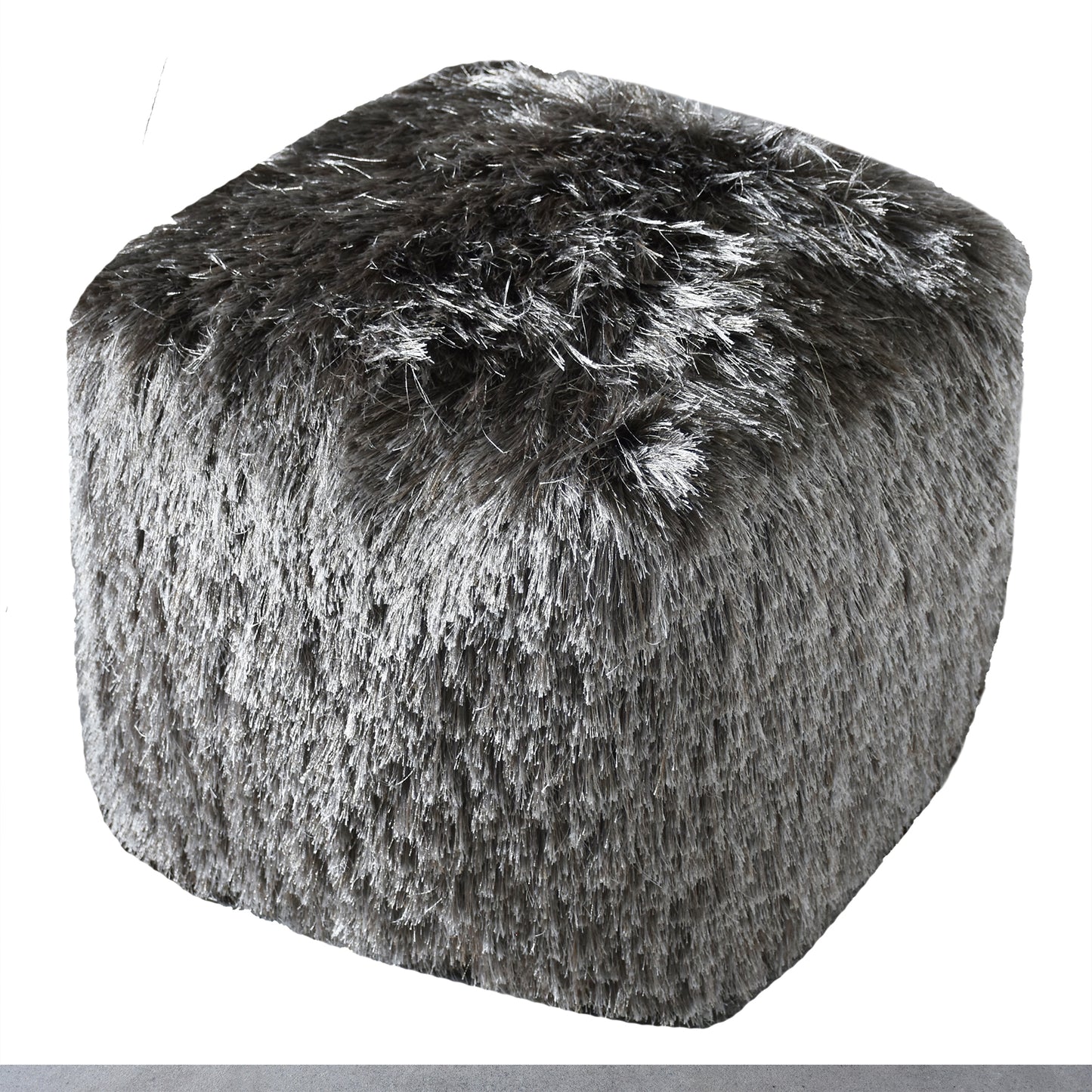 Teton Pouf, Polyester, Grey, Bm Sn, All Cut 