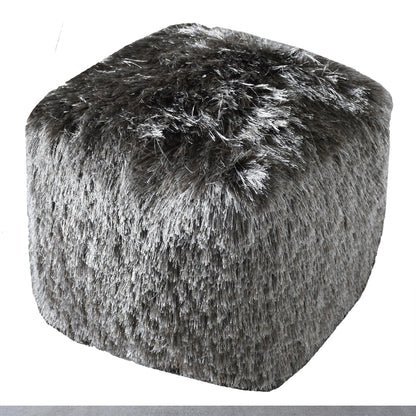 Teton Pouf, Polyester, Grey, Bm Sn, All Cut 