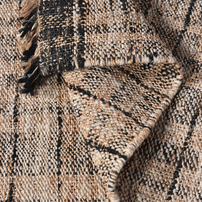 Area Rug, Bedroom Rug, Living Room Rug, Living Area Rug, Indian Rug, Office Carpet, Office Rug, Shop Rug Online, Jute, Hand Spun Yarn, Natural, Charcoal, Punja, Flat Weave, textured