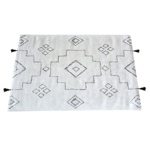 Area Rug, Bedroom Rug, Living Room Rug, Living Area Rug, Indian Rug, Office Carpet, Office Rug, Shop Rug Online, Cotton, Natural White, Charcoal, Geometrical