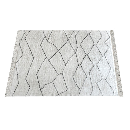 Area Rug, Bedroom Rug, Living Room Rug, Living Area Rug, Indian Rug, Office Carpet, Office Rug, Shop Rug Online, Cotton, Natural White, Charcoal, Bm Fn, All Cut, Geometrical