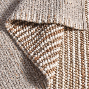 Area Rug, Bedroom Rug, Living Room Rug, Living Area Rug, Indian Rug, Office Carpet, Office Rug, Shop Rug Online, Jute, Wool, Natural, Natural White, Pitloom, All Loop, Strip