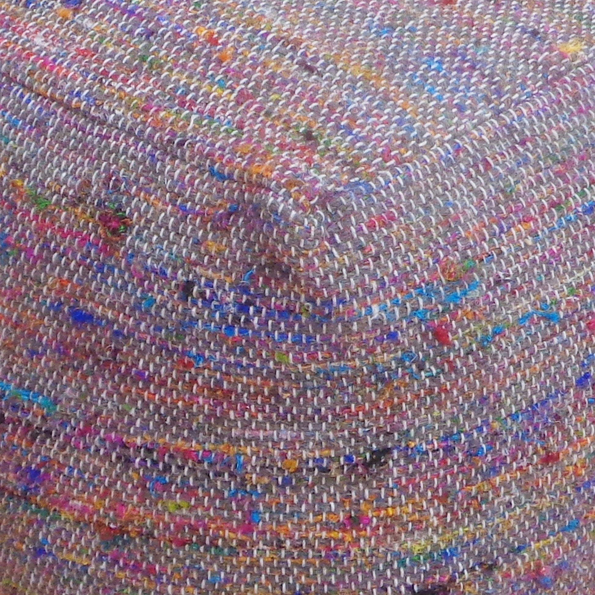 Trinity Pouf, Wool/ Polyester, Charcoal/ Multi, Pitloom, Flat Weave 