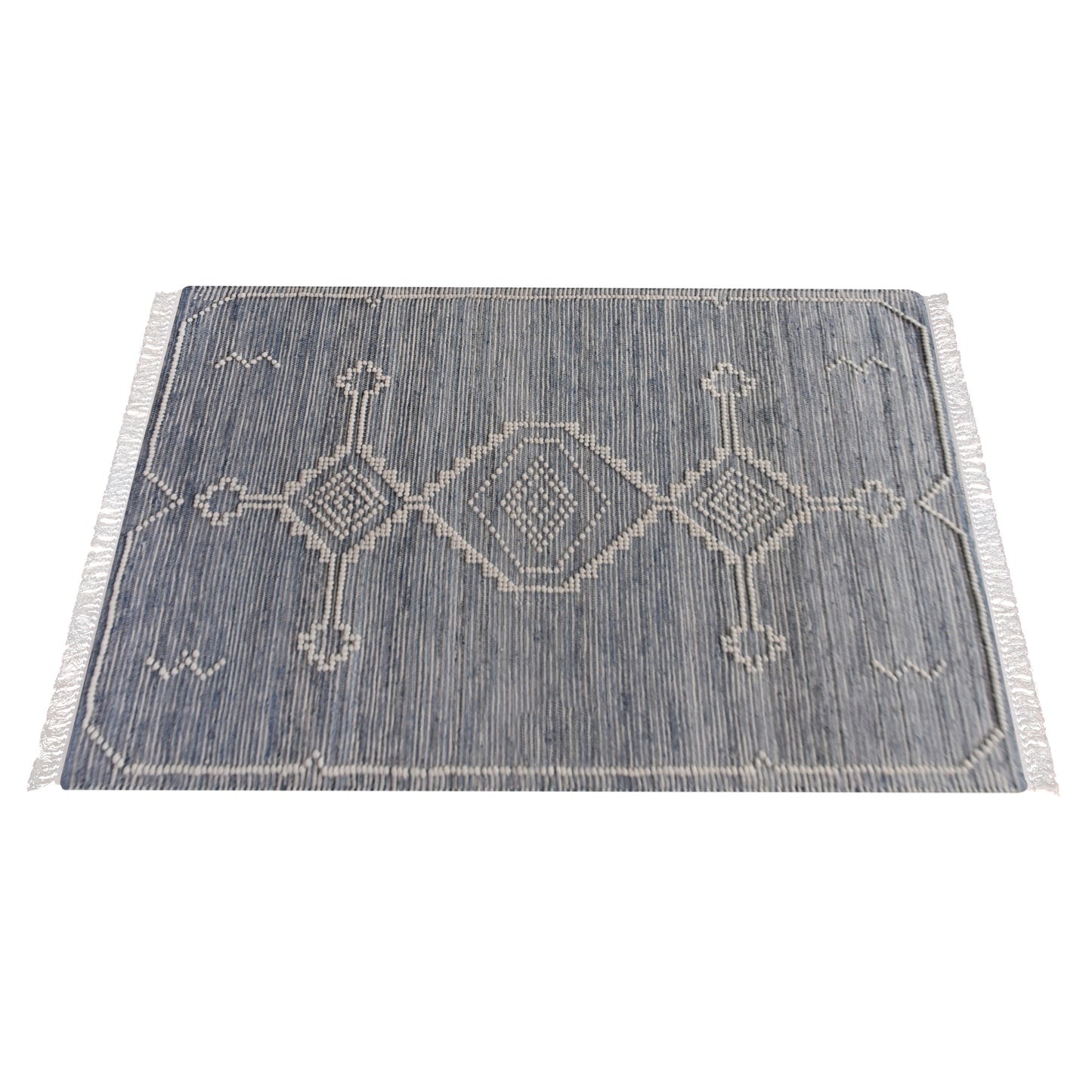 Area Rug, Bedroom Rug, Living Room Rug, Living Area Rug, Indian Rug, Office Carpet, Office Rug, Shop Rug Online, Denim, Wool, Natural White, Blue, bohemian 