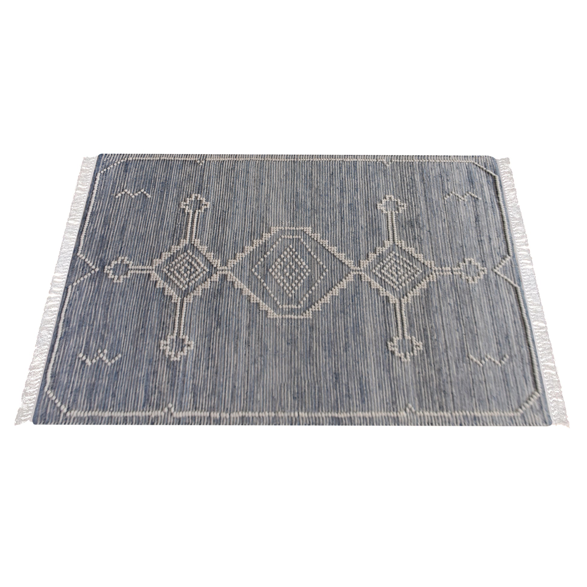Area Rug, Bedroom Rug, Living Room Rug, Living Area Rug, Indian Rug, Office Carpet, Office Rug, Shop Rug Online, Denim, Wool, Natural White, Blue, bohemian 