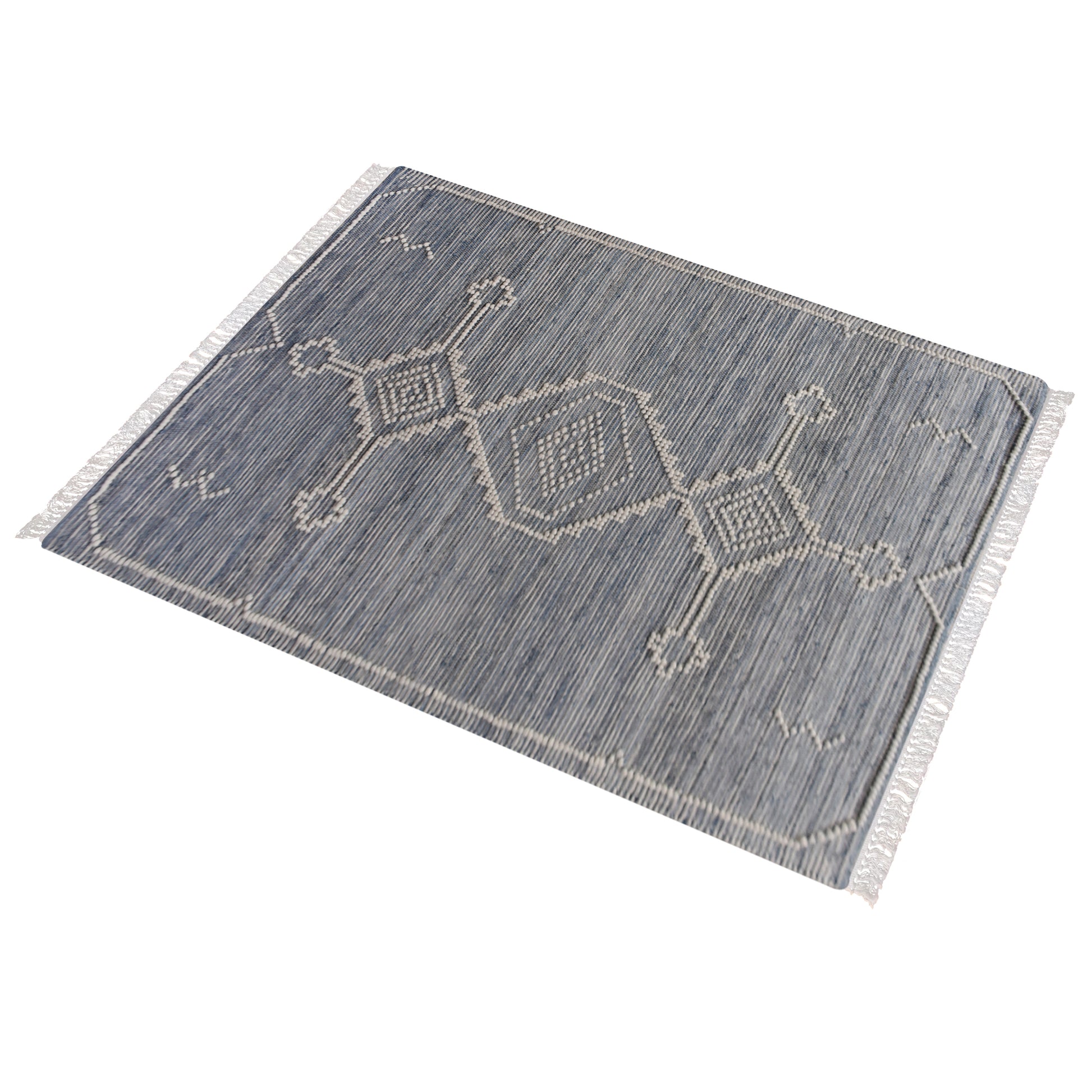 Area Rug, Bedroom Rug, Living Room Rug, Living Area Rug, Indian Rug, Office Carpet, Office Rug, Shop Rug Online, Denim, Wool, Natural White, Blue, bohemian 