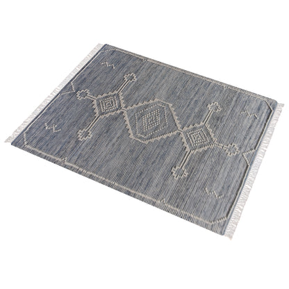 Area Rug, Bedroom Rug, Living Room Rug, Living Area Rug, Indian Rug, Office Carpet, Office Rug, Shop Rug Online, Denim, Wool, Natural White, Blue, bohemian 