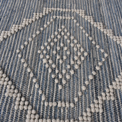 Area Rug, Bedroom Rug, Living Room Rug, Living Area Rug, Indian Rug, Office Carpet, Office Rug, Shop Rug Online, Denim, Wool, Natural White, Blue, bohemian 