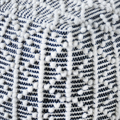 Vaal Pouf, Wool, Natural White/Charcoal, Pitloom, All Loop 