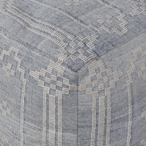 Valence Pouf, Pet, Blue/ Natural White, Pitloom, Flat Weave 