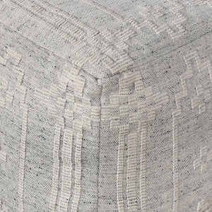 Valence Pouf, Pet, Grey/ Natural White, Pitloom, Flat Weave 