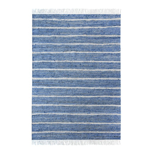 Area Rug, Bedroom Rug, Living Room Rug, Living Area Rug, Indian Rug, Office Carpet, Office Rug, Shop Rug Online, Recycled Fabric, Blue, Pitloom, Flat Weave, Stripes