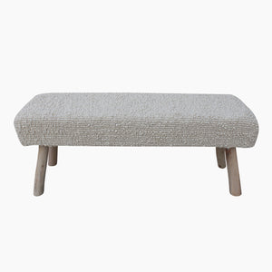Vayots Bench, Wool, Polyester, Natural White, Hand woven, All Loop