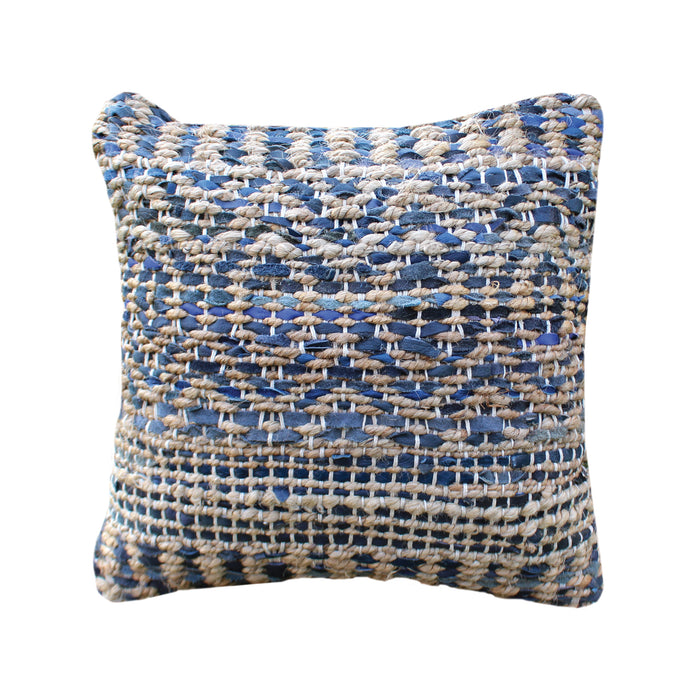 VEBLEN PILLOW - HEMP/ LEATHER