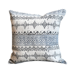 Venlo Pillow, Cotton, Printed, Natural White, Charcoal, Pitloom, Flat Weave