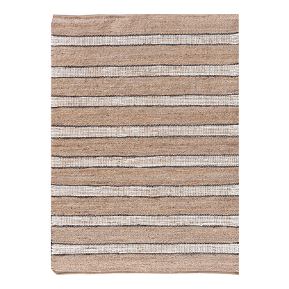 Area Rug, Bedroom Rug, Living Room Rug, Living Area Rug, Indian Rug, Office Carpet, Office Rug, Shop Rug Online, Hemp, Leather, Polyester, Natural, Brown, Pitloom, Flat Weave, Stripe
