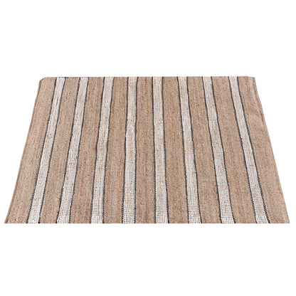 Area Rug, Bedroom Rug, Living Room Rug, Living Area Rug, Indian Rug, Office Carpet, Office Rug, Shop Rug Online, Hemp, Leather, Polyester, Natural, Brown, Pitloom, Flat Weave, Stripe